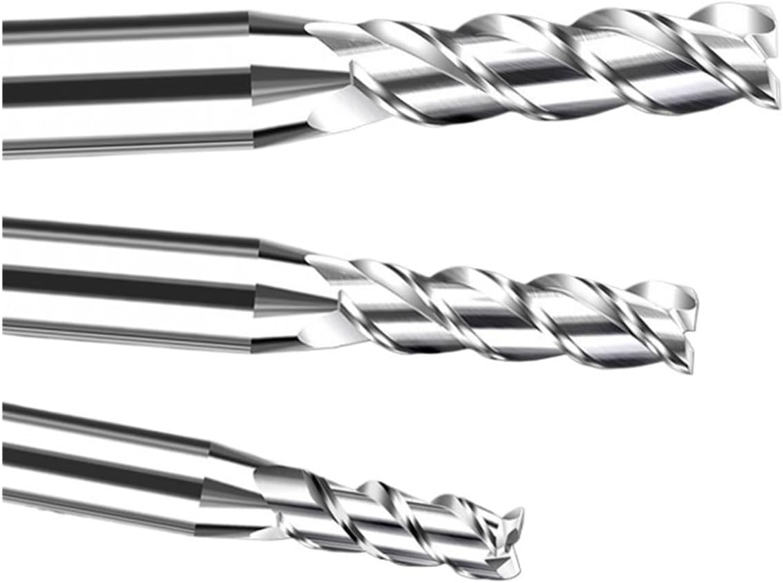 Thread milling Cutter 3 Flute End Mill Aluminum 5.1mm 5.2 5.3 5.4 5.5 5.6 5.7 5.8 5.9 6.1 6.5mm Decimal Point Milling Cutter CNC Tools Carbide Cutter(D5.9X18XD6X50L)