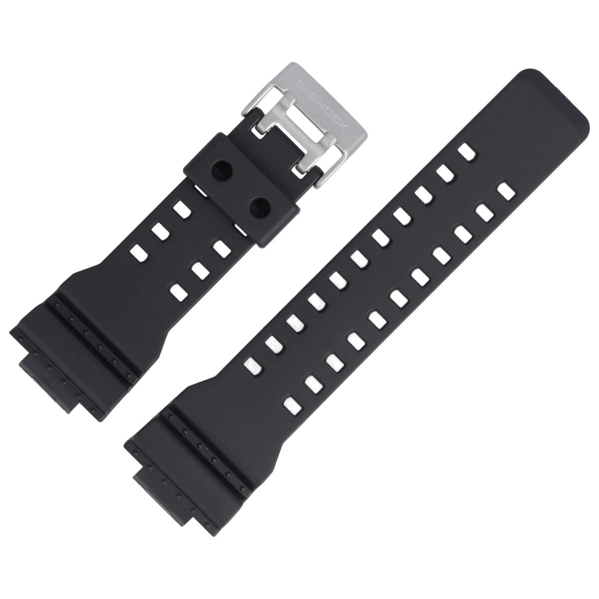 Correa de reloj Casio GA-100 duradera de plástico negro con acabado premium 29mm 6
