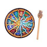 JWQFBC Tambour Chamanique, Instrument de Musique, Tambour à Main Chamanique, Accessoire, C...