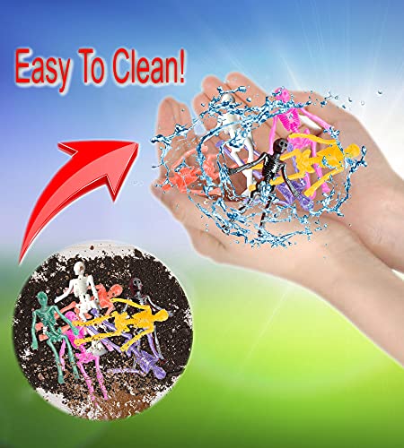 Upbrands 48 Stretchy Toys, Party Favors For Kids Halloween Skeletons, 12 Colors Bulk Set, Kit For Easter Egg Basket Stuffers, Goodie Bags, Pinata Filler, Small Toys Classroom Prizes #TOP3
