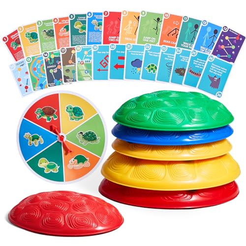 Image of VEVOR Turtle Balance Stepping Stones, 6 PCS, Up to 220 lbs Kids Turtle Jumping Stones Steps Stones, Toddler Obstacle Course Coordination Game Toys Indoor or Outdoor Play for Children Aged 3 4 5 6 7 8+