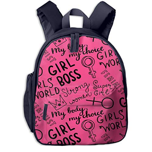 Mochilas Infantiles  Bolsa Niño Bebe Guarderia Escolar con Frases de garabatos Feministas