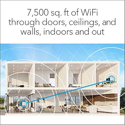 NETGEAR Orbi Whole Home Tri-Band WiFi 6 Mesh Network System (RBK853) Router with 2 Satellite Extenders, Security Features, Coverage Up to 7,500 Square Feet, 100 Devices, AX6000 (Up to 6Gbps)