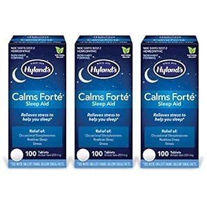 Hyland’s Calms Forte’ Sleep Aid Tablets, Natural Relief of Nervous Tension and Occasional Sleeplessness, 100 Count (Pack of 3)