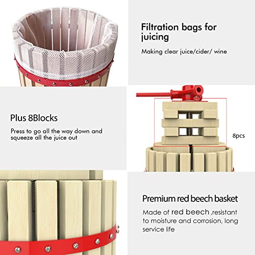 4.75 Gallon Fruit Wine Press And 7L Fruit And Apple Crusher With Stand- Manual Juicer Grinder And Grape Press For Wine Making #TOP4