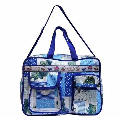 Cotton Multipurpose Diaper Bag, Blue, Multicolour Teddy Bear Print-image-40
