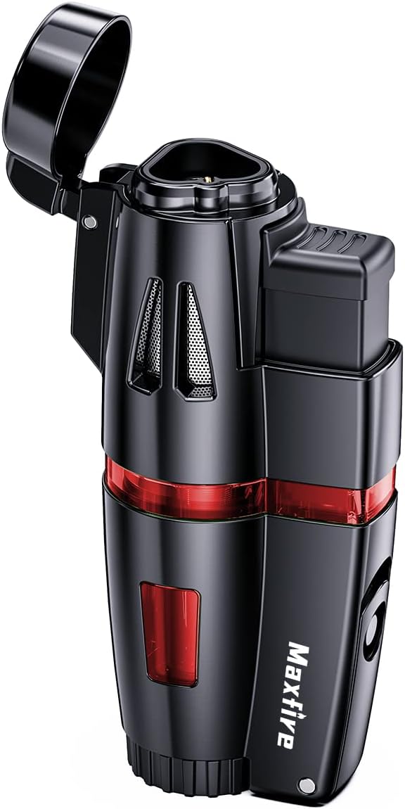Triple Jet Flame Torch Lighter Gas Butane Refillable, Sold without Gas