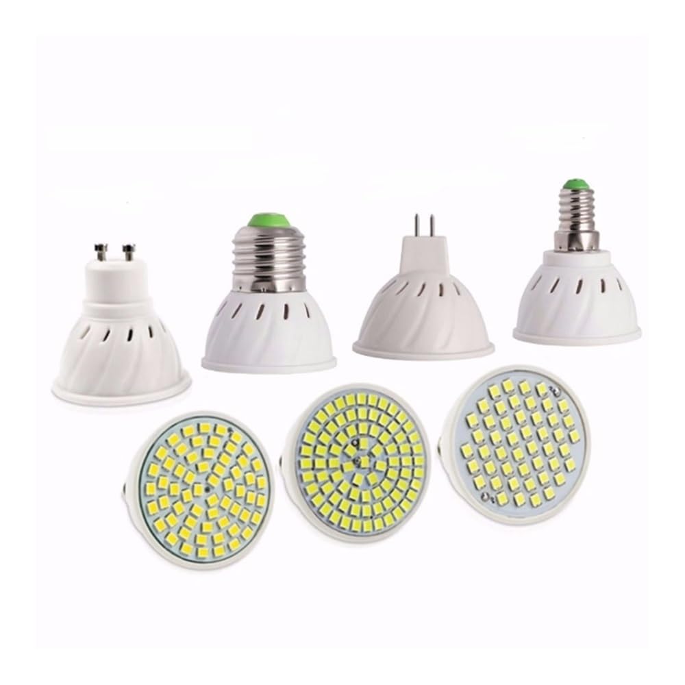 RZL Lighting, Paquete de 20, lámpara de luz LED AC220V E27/E14/MR16/GU10 2835SMD Bombilla LED lámpara de Foco LED(Cold White E27,2835 80LED)