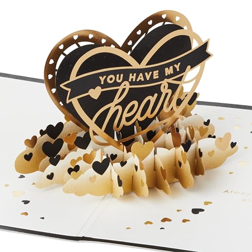 Hallmark Love Pop Up Card (You Have My Heart) Signature Paper Wonder 3D Card for Anniversary, Romantic Birthday, Sweetest Day