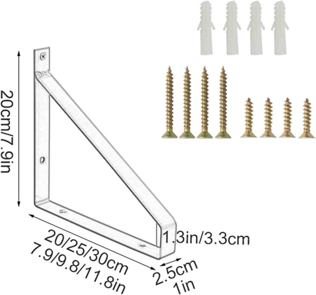 Regalhalterungen, Wandhalterungen, Halterung, Eckstrebe für an der Wand montierte Regale, 2 Stück Regalhalterungen schwarz, 20/25/30 cm Wandhalterungen, dreieckige Regalhalterungen aus Metall, DIY-S