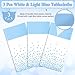 MASHAN 3Pcs White and Light Blue Tablecloth Party Decorations,Plastic White Table Cloth Printed Baby Blue Table Runner Disposable Rectangle Cover for Birthday Baby Shower Wedding Party,54 x108 Inch