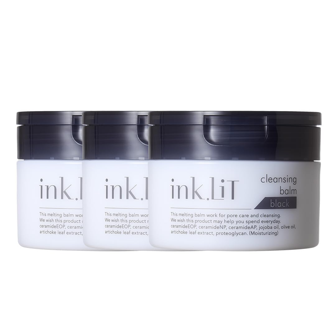 ink.（インク）クレンジングバーム 3個セット (クレイ（ブラック）) 90g × 3個
