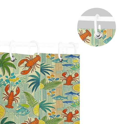 Ensemble de rideaux de douche décoratifs polyester 183x183cm littoral