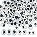 TOAOB 200 pezzi Occhi Finti Adesivi Ovale Nero Bianco Plastica Autoadesivi Occhietti per Fai Da Te Artigianato Scrapbooking Accessori 8mm 10mm 12mm 14mm