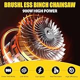 8 inch Mini Chainsaw Cordless, Electric Chainsaw Cordless Compatible with Dewalt 18V 20V Battery, Brushless Auto-Oiler, Small Chain Saw with Chain for Wood Cutting Tree Pruning (Battery not Included) - Image 5