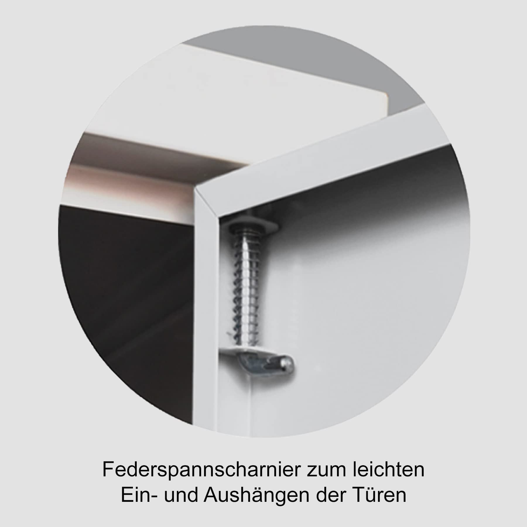 Schrank & Stuhl Spind – Metallspind mit 4 Abteilen, Schließfachschrank mit Hutboden, 30 cm Abteilbreite, Lieferung komplett montiert (Grau, mit Drehriegelverschlüssen)