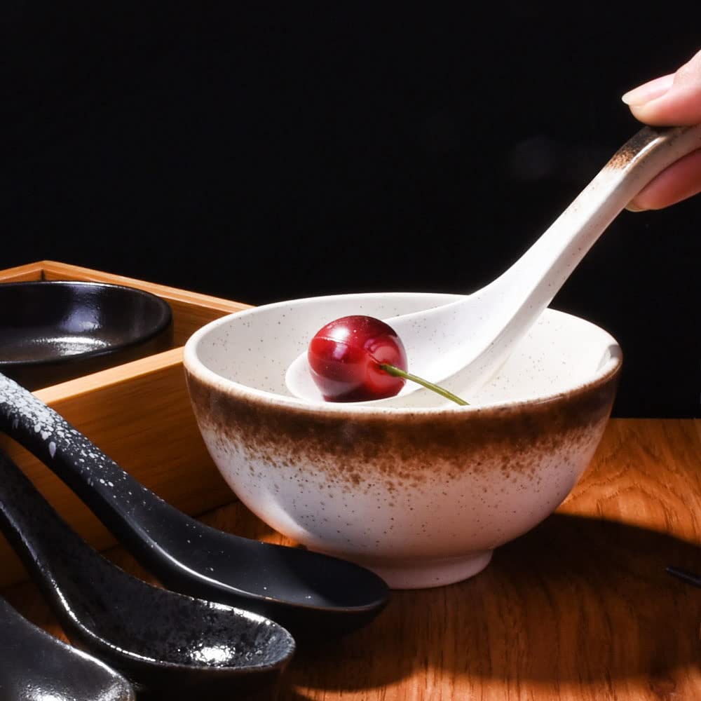 Cuillères à Soupe Ramen Japonaises, 5 Pièces, Cuillères à Soupe