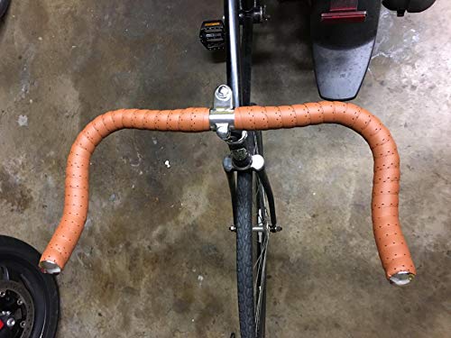 TOPCABIN&reg; Camouflage Series Comfort Gel Road Bike Handlebar Tape Bike Bar Tape with Reflective Bar Plugs (Brown(PU a Pair))