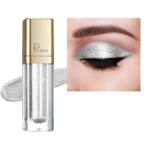 Berteligill Liquide Flash Eye Shadow Les ombres métalliques clignotantes protègent contre la transpiration,Formule de gel mélangée, résistante aux rides, sans graisse (01) Cover