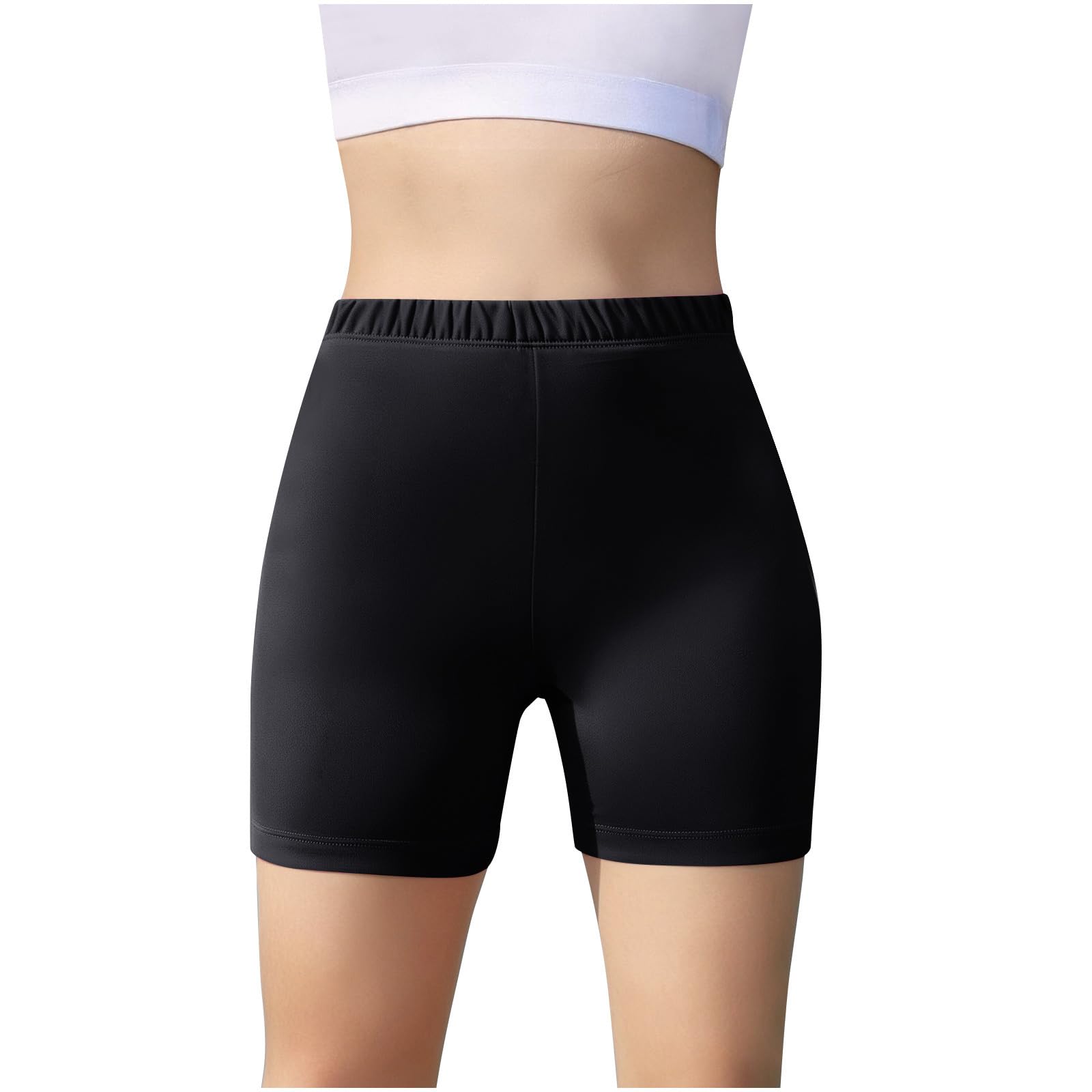 Lot de 5 shorts pour fille - Legging court d'été - Short de cyclisme en coton - Couleur unie - Short de sport stretch - Pantalon de yoga - Taille élastique - 5-14 ans