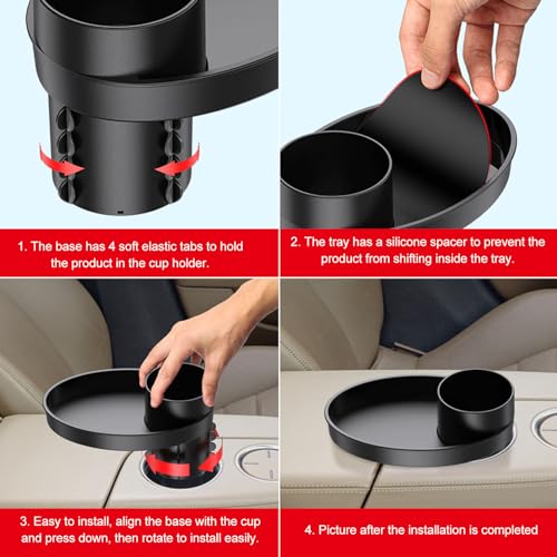 Image of Keenso Car Seat Snack Tray,Portable Travel Rotating Cup Holder Plate for Car Seats, Booster,Stroller (#11)