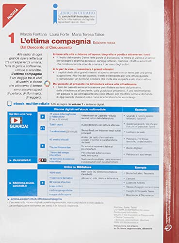 L'ottima Compagnia. Ediz. Rossa. Con Divina Commedia E Scrivere, Argomentare, Dibattere. Per Le Scuole Superiori. Con E-Book. Con Espansione Online. Dal Duecento Al Cinquecento (Vol. 1) - 2