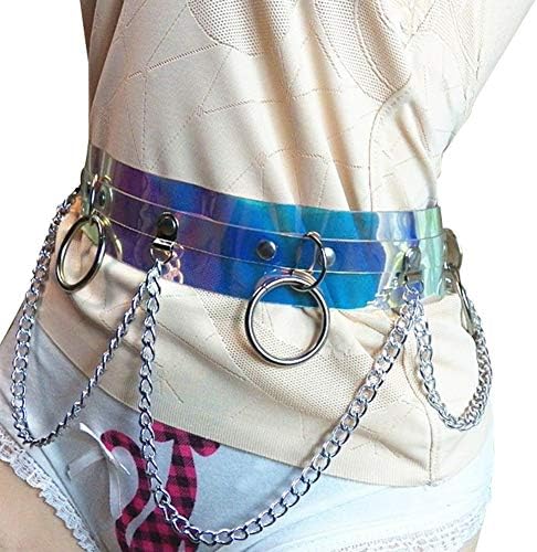 Women Faux Leather Harness Garter Belt Adjustable Waist Leg Body Caged with Punk Metal Chain(N06)