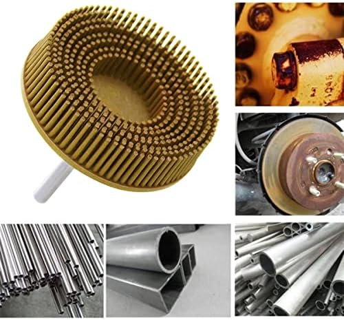 2 Inch Bristle Disc 50# 80# 120# Abrasive Brush Disc with 1/4 Shank Wear Resistant Coating Removal Grinding Wheel Disc Tool Accessories for Metal Aluminium(2-inch yellow 80#)