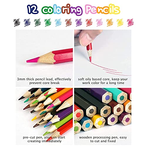 LUCYCAZ-Drawing-Kit-Art-Supplies-for-Kids-9-12-Travel-Drawing-Set-Includes-Drawing-Pad-Origami-Paper-Sketch-and-Colored-Pencils-Eraser-and-Sharpener-Sketch-Kit-for-Kids-Teens-and-Adults
