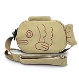 WisePoint Mini Crossbody Bag, Canvas Small Crossbody Bag for Women, Fish-shaped Small Crossbody Bags Cute Mini Crossbody Bags (brown)
