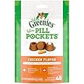 Greenies PILL POCKETS for Cats Natural Soft Cat Treats, Chicken Flavor, 1.6 oz. Pack (45 Treats)