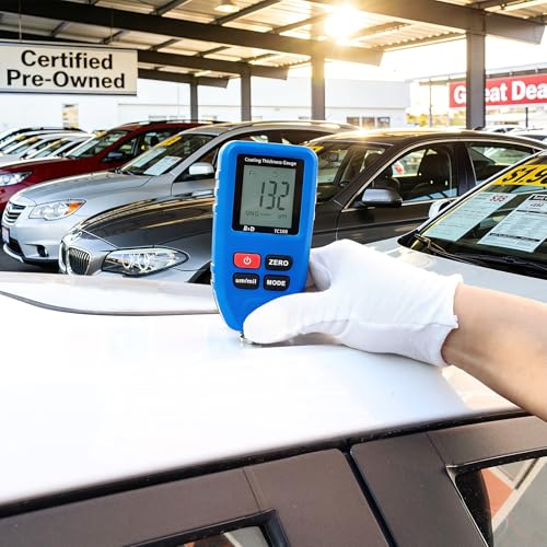 Image of Car Coating Thickness Meter, Paint Mil Thickness Gauge,Blue | For Used Car Buyers, Spot Hidden Repairs, Auto Fe /NFe Detector