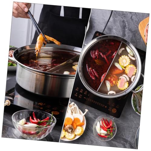 Marmite double compartiment pour cuisiner deux bouillons sans mélange