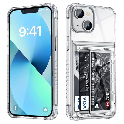 Vunake Klar für iPhone 13 Hülle mit Kartenfach Wallet für Max...