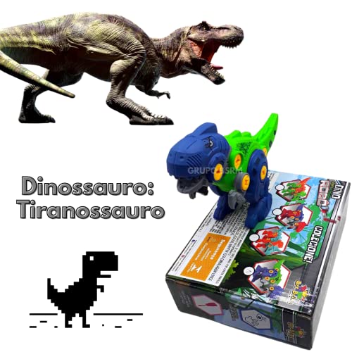 Dino Monta e Desmonta Azul Brinquedinho Infantil Dino Dinossauro De Montar E Desmontar