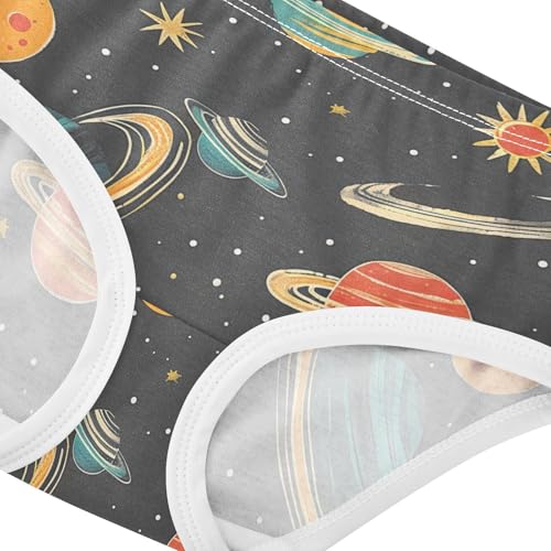 Toddler Girls Underwear 2t Cotton Panties Little Girl Cartoon Kids Briefs Undies Solar System Planets Stars Black4