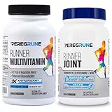 PEREGRUNE Runner Multivitamin & Joint Support Supplement – Antioxidants, Vitamin B Complex, Probiotics for Health, Energy, Endurance, Recovery - Glucosamine Chondroitin, MSM – GMP Running Supplements