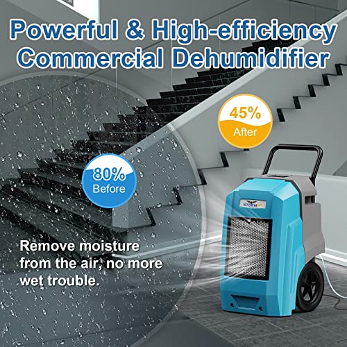 Image of ALORAIR 180 Pints LGR Industrial Dehumidifier with Pump and Drain Hose, Portable Commercial Dehumidifier with Wheels for Home, Basements, Garages, and Job Sites, 6-Year Warranty