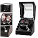 JQUEEN Automatic Watch Winder with Quiet Japanese Mabuchi Motor,Microfiber Leather,Acrylic Sheet,10 Adjustable Modes (Z-Black)
