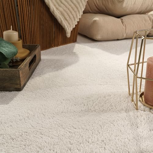 Paco Home Paco Home Moderner Kuscheliger Wohnzimmer Teppich Kurzflor waschbar flauschig Weich Einfarbig Felloptik zeitlos stilvoll rutschfest pflegeleicht, Grösse 60x100 cm, Farbe: Creme 4 - Detailansicht 2 | TV | Video | Foto