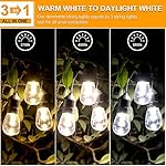 Mlambert 3 Color Outdoor LED Dimmable String Lights for Patio with Remote, Plug in 48FT Waterproof Shatterproof Edison Bulb Lights for Bistro Pergola - Image 2