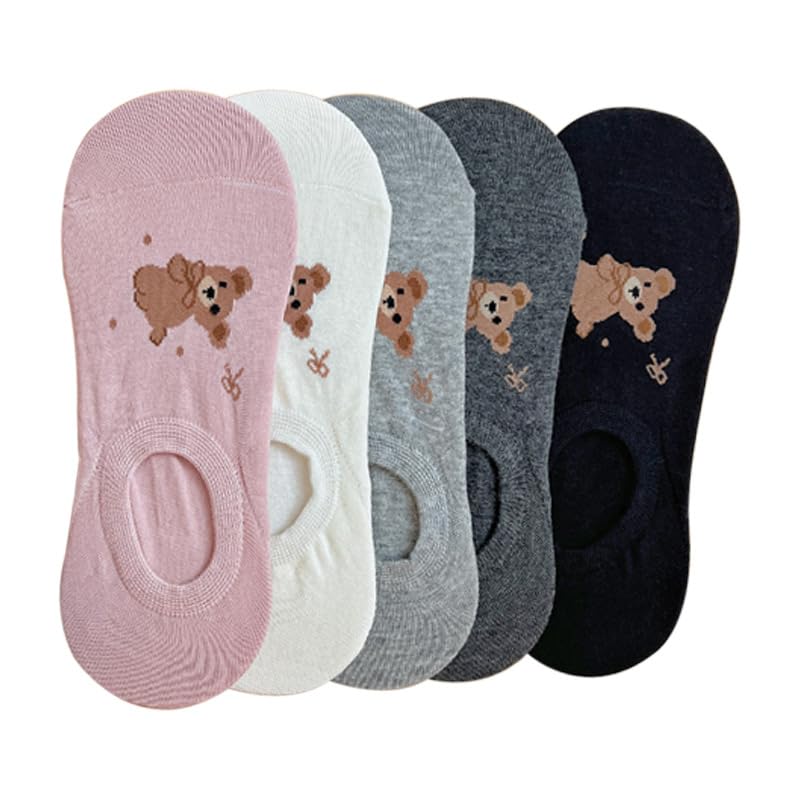 Image of Violet Mist Women No Show Socks Animal Patterned Low Cut Liner Socks Girls | Non Slip Invisible Socks, Novelty Funny Pattern Footies Flat Boat Socks Casual, Summer