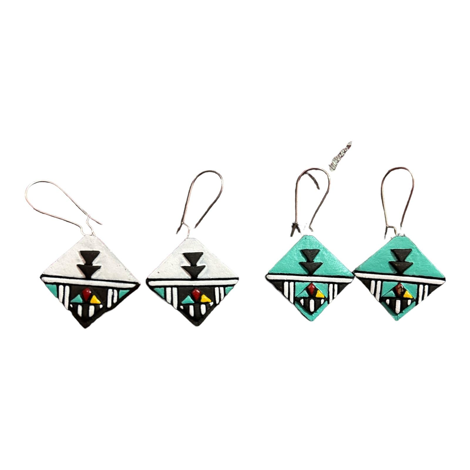Le bijouxistic Terracotta Earrings Set For Women Girls | 2 Handmade Painted Earrings Set For Girls | Two Earring Set for Women in Two Different Color (B0D6SNV23D) Amazon Price History, Amazon Price Tracker