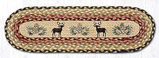 Earth Rugs 8.25" x 27" Oval Printed Braided Stair Treads (Set of 13) (Deer Pinecone)