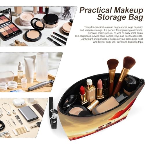 Bolsa de maquillaje Love Couple de piel sintética con cremallera y acabados de alta calidad 4