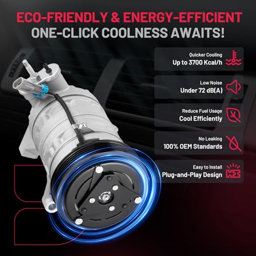 BDFHYK 15926954 Air Conditioning A/C Compressor with Clutch Compatible with Chevrolet Equinox V6 3.0L 2010-2011, Compatible with GMC Terrain V6 3.0L 2010-2011