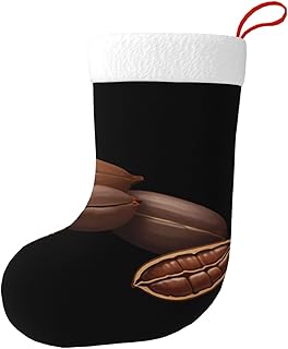 Fragrant Cocoa Beans Picture Christmas Decorative Socks Stocking for Christmas Trees, Dining Tables