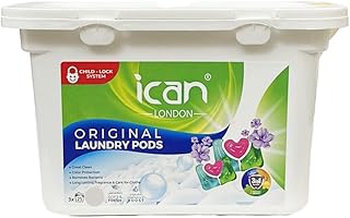Ican london laundry 3 in 1 washing pods, Washing Liquid Laundry Detergent Tablets, Capsules, 25 x 10g pods