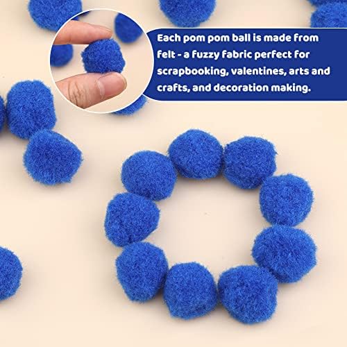 dipeer Bulk Pompoms,150 Pack 1 Inch Pom Poms Balls for Crafts, Fuzzy Balls Puff Balls, Blue Pom Pom Puff Balls for DIY Art Creative Crafts Decorations