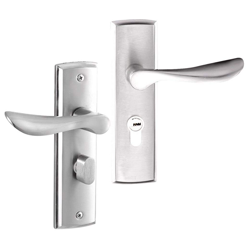 Cerradura De Manija Para Puerta Interior - Kit De Aluminio Dorado Negro, Seguro Y Silencioso